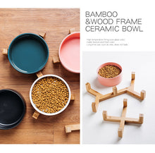 Load image into Gallery viewer, Premium Ceramic Bamboo Pet Bowl - Shaggy Waggy Pets