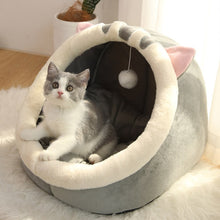 Load image into Gallery viewer, Plush Enclosed Egg-Shaped Cat Bed - Shaggy Waggy Pets