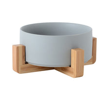 Load image into Gallery viewer, Premium Ceramic Bamboo Pet Bowl - Shaggy Waggy Pets
