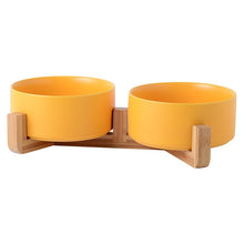 Load image into Gallery viewer, Premium Ceramic Bamboo Pet Bowl - Shaggy Waggy Pets
