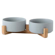 Load image into Gallery viewer, Premium Ceramic Bamboo Pet Bowl - Shaggy Waggy Pets
