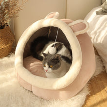Load image into Gallery viewer, Plush Enclosed Egg-Shaped Cat Bed - Shaggy Waggy Pets
